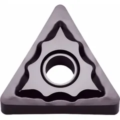 This triangle (T) indexable turning insert is made of PVD carbide and is designed for finishing operations. It is used for precision turning, facing, and profiling on CNC lathes, suitable for machining steel, stainless steel, and cast iron.