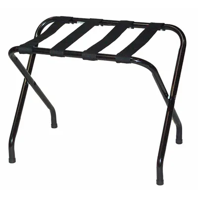 CSL Folding Luggage Rack: 200 lb Load Capacity, Black, Steel, 20 in Overall Ht - Flat-Top Luggage Rack