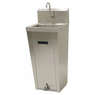 ADVANCE TABCO Hand Sink: 42 in Overall Ht, 10 in Bowl Lg, 5 in Bowl Dp, 1 gpm Flow Rate - One-Station Freestanding Hand Sinks with Faucets
