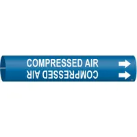 Pipe Marker: Compressed Air, Blue, White, Fits 1 1/2 to 2 3/8 in Pipe O.D., 1 Pipe Markers (MPN 4034-B)