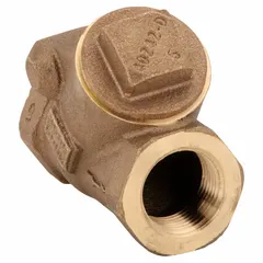 This bronze Y-style swing check valve features a 3-inch pipe size with female NPT threaded connections on both ends. The swing mechanism allows flow in one direction only, preventing backflow in piping systems. Suitable for horizontal or vertical installation in water, oil, and gas applications.