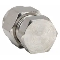 PARKER Compression Fitting Cap: 1/4 in OD Fitting Size, Compression, Stainless Steel (MPN 4BLEN4-316)