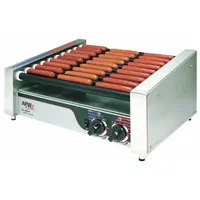 APW WYOTT Slanted Hot Dog Roller Grill: Up to 27 Hot Dogs, 19 1/2 in Cooking Surface Wd, Chrome (MPN HRS-31S)