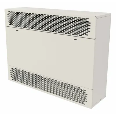 QMARK Cabinet Unit Heater with BMS: Fan Forced, 5kW Watt Output, White, 480V AC - Surface-Mount Electric Cabinet Wall Heaters