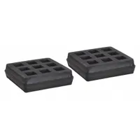 MASON Vibration Isolator Pad: Neoprene, Waffle Pad Top, 3 in Lg, 3 in Wd, 3/4 in Ht, 2 PK
