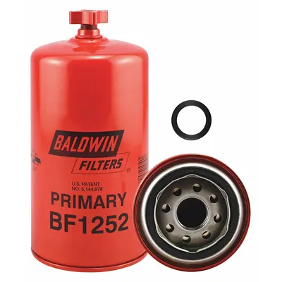 BALDWIN FILTERS Fuel Filter: Spin-On, 3 11/16 in Outside Dia, 1"-14 Thread Size, Cellulose - Spin-On Fuel Filters