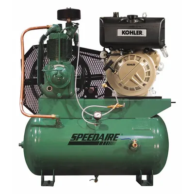 SPEEDAIRE Stationary Air Compressor: 2 Stage, 9.1 hp Engine, Kohler, 18.3 cfm - Vehicle Mounted Air Compressors