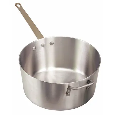 CRESTWARE Sauce Pan: 8.5 qt Capacity, Aluminum, Riveted, Silver, Steel Handle - Sauce Pans