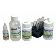 Single-parameter test strips for detecting lead content on painted surfaces. Each strip measures lead concentration from 0.05 to 1.2 mg/sq cm. Pack of 25 strips for field or laboratory use in identifying lead hazards.