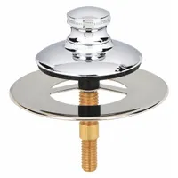 WATCO Drain Stopper: Plastic/Stainless Steel, Chrome-Plated, 2 7/8 in Overall Dia, Push and Pull (MPN 48751-PP-CP)