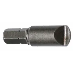 This APEX Hi-Torque insert bit features a #3 industry size with a standard hex drive and is impact rated for use with power tools. Made from S2 steel with an unfinished finish, it is designed for high-torque fastening applications in industrial assembly and maintenance.