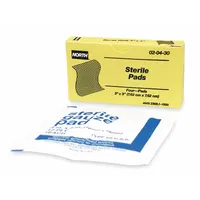 PIP GLOBAL SAFETY Gauze Pad: 3 in Dressing Lg, 3 in Dressing Wd, Gauze, Sterile, 4 PK (MPN 020430)