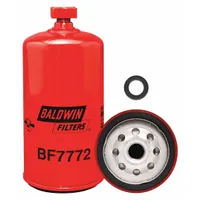 BALDWIN FILTERS Fuel Filter: Spin-On, 3 1/16 in Outside Dia, M16-1.50 Thread Size, Cellulose, BF7772