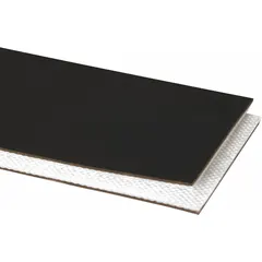 This multi-ply conveyor belting is designed for applications requiring oil resistance, such as moving oily parts, scrap, or packaged goods. It features a 24 in width, 7/64 in thickness, and is cut to length with a 15 ft minimum order. The belting includes Staple-Style Alligator Lacing for secure splicing and is finished in black.