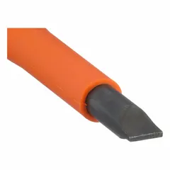 Insulated slotted screwdriver with a 1/4 in cabinet tip and steel blade. Overall length of 8-1/4 in with a long shaft design. Cushion grip handle provides comfort during use. Suitable for electrical work where protection against accidental contact with live circuits is required.