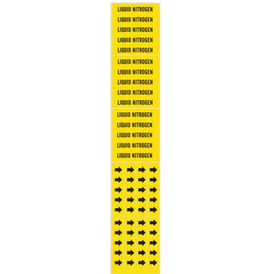 BRADY Liquid Nitrogen Adhesive Pipe Marker - Liquid Nitrogen Adhesive Pipe Markers