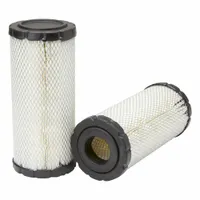Panel-style cabin air filter with cellulose media, 7 3/32 inches overall length. Designed for installation in the cabin of New Holland vehicles to filter airborne contaminants from incoming air