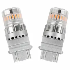 W2.5x16 wedge base lamp with S8 bulb shape and amber light color. Operates on 9 to 16V AC/DC. Used for signaling applications such as turn signals, brake lights, and marker lights on vehicles.