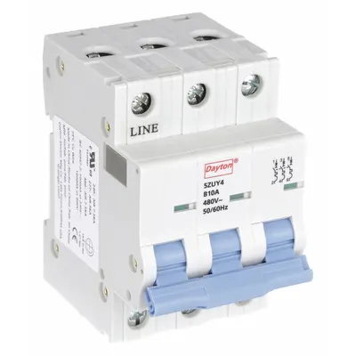 Dayton Supplementary Protector: 10 A Amps, 7.5kA at 480V AC, Screw Clamp, NDB2-63 - B-Curve, 3-Pole UL1077 DIN Rail-Mount Supplementary Protectors
