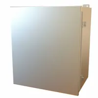 This HAMMOND stainless steel enclosure measures 16 x 14 x 10 inches and is rated NEMA 12/13/3R/4/4X for protection against dust, water, and corrosion. It features clamp-style closure and includes an inner panel. Typical applications include housing electrical controls, terminals, and instruments in industrial environments requiring corrosion resistance and washdown capability