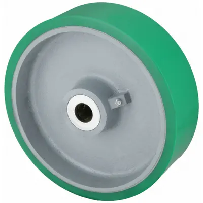 OEM Caster Wheel: 10 in Wheel Dia - Polyurethane Tread on Iron Core Wheels
