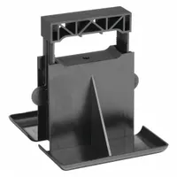 This support block pier with clamp is constructed with a plastic support and an ABS base measuring 5.69 in L x 4.69 in W. It has an overall length of 5.69 in and a load capacity of 25 lb. Used to support and secure piping in light-duty runs