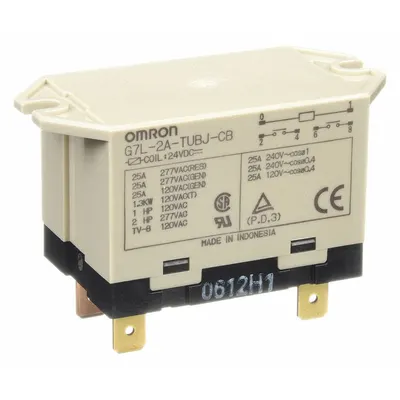 OMRON Enclosed Power Relay: Surface (Top Flange) Mounted, 25 A Current Rating - Surface-Mounted Relays