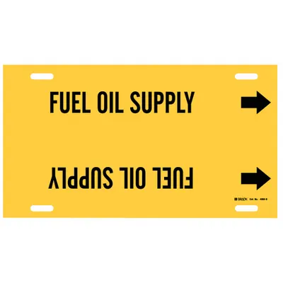 BRADY Fuel Oil Supply Strap-On Pipe Marker - Fuel Oil Supply Strap-On Pipe Markers