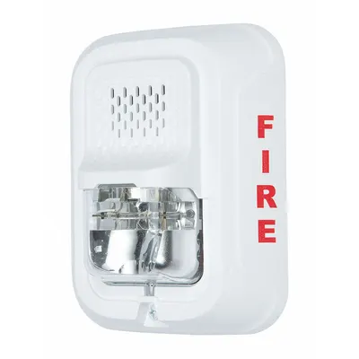 SYSTEM SENSOR Horn Strobe: 12/24V, 6 5/8 in Overall Ht, 6 5/8 in Overall Wd - Fire Alarm Horns with Strobe Light