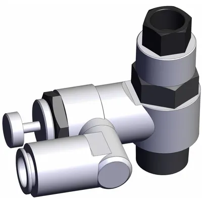 SMC Piloted Non-Return Valve: Universal Fitting, Knurled, 1/2 in Valve Body Size - Adjustable Direction Speed Controllers with Pilot Check Valve