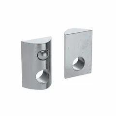 Steel roll-in T-nut with zinc-plated finish, designed for 6.5 mm slot width in Fath 10 Series t-slot framing. Single offset threaded hole accepts M6 bolts. Used for attaching components, fixtures, or panels in structural framing systems. Pack of 4.
