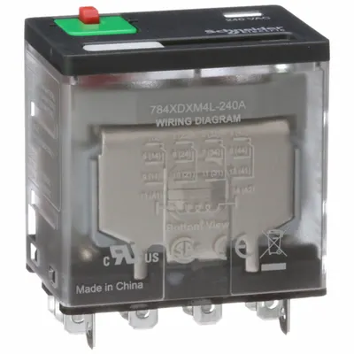 SCHNEIDER General Purpose Relay: Socket Mounted, 15 A Current Rating, 240V AC, 4PDT - Socket-Mounted Relays