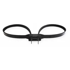 Plastic double cuff restraint in black with Quick Zip feature for fast application. Used for temporary securing in law enforcement, security, and industrial settings. Supplied in a 100-pack.