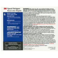 Secondary container label for identifying 3M Speed Stripper Read-to-Use 6. Measures 8 1/2 inches wide. Supplied in a 12-pack. Used for clear labeling of secondary containers in industrial and facility maintenance environments.