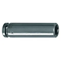This metric power socket has a 7 mm hex size with a 3/8 in square drive. It features a 6-point standard configuration and is oiled for corrosion resistance. The magnetic feature aids in retaining fasteners during assembly or disassembly in confined or overhead positions.