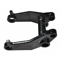 This bracket is designed for mounting a wheel in material handling equipment. It fits Dayton brand and is intended for use with the 4YX97 wheel. Typical applications include carts, conveyors, and mobile workstations where a secure wheel mounting point is required