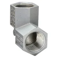 Elbow, 90 Degrees: Aluminum, Powder Coated, FF, 3/4 in Trade Size, Female to Female, NPT (MPN FF-90-2WW)