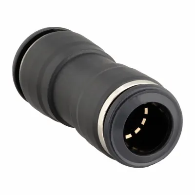 AIGNEP USA Push-Fit Adapter Fitting: 12 mm OD x 12 mm OD Size - Nylon & Nickel-Plated Brass Tube Fittings