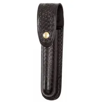 GOULD & GOODRICH, INC. Flashlight Pouch: Black, Leather, Basket Weave, Snap Closure (MPN B672-2WBR)