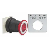 SCHNEIDER ELECTRIC Mushroom Head Push Button: Red, 30 mm Mounting Size, Non-Metallic (MPN 9001SKR8R)