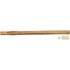 Hammer handle designed for sledge hammers with a 1-1/2 in eye opening length and oval eye shape. Fire finish accommodates a maximum head weight of 24 lb. Includes one steel wedge for secure attachment. Suitable for heavy striking applications in construction and demolition.