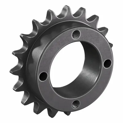 TSUBAKI Sprocket: For 40 Chain, 19 Teeth, 3.038 in Pitch Dia, 3.296 in Outside Dia - Size 40 Bushed-Bore Roller Chain Sprockets