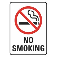 No Smoking Sign: Reflective Sheeting, Adhesive Sign Mounting, 7 in x 5 in Nominal Sign Size, 2 PK (MPN U1-1014-RD-PK2_5x7)
