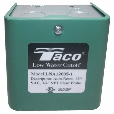 TACO Low Water Cutoff: Hot Water Boilers, 24V AC, SPDT, Auto Reset - Low-Water Cut-Off Controls