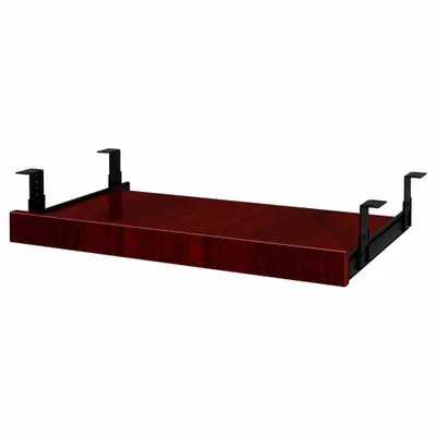 BOSS Keyboard Tray: Wood, Mahogany, 1 1/4 in Overall Ht, 14 1/2 in Overall Wd - Keyboard Drawers & Trays
