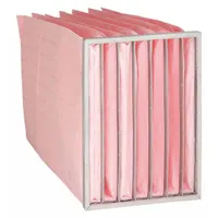 Pocket Air Filter: 24 in x 20 in x 29 in, MERV 13, Pink, Synthetic, 7 Pockets