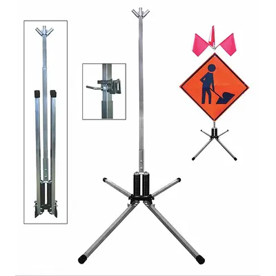 DICKE Sign Stand: Roll-Up, 36 in x 36 in, 48 in x 48 in Compatible Sign Size - Springloaded Sign Stands