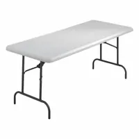 ICEBERG Folding Table: Rectangle Table Shape, Platinum Granite Tabletop, 30 in Dp, 72 in Wd, 29 in (MPN 65223)