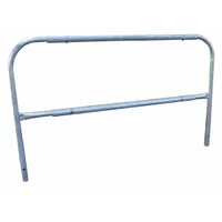 Permanent steel guardrail component with hardware included. Gray finish. Mid-rail height of 18 3/4 in. Designed for use with model 155160. Provides a fixed barrier for industrial fall protection and vehicle impact prevention in areas such as loading docks, warehouse aisles, and manufacturing floors