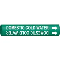 Pipe Marker: Domestic Cold Water, Green, White, Fits 4 to 6 in Pipe O.D., 1 Pipe Markers (MPN 4048-D)